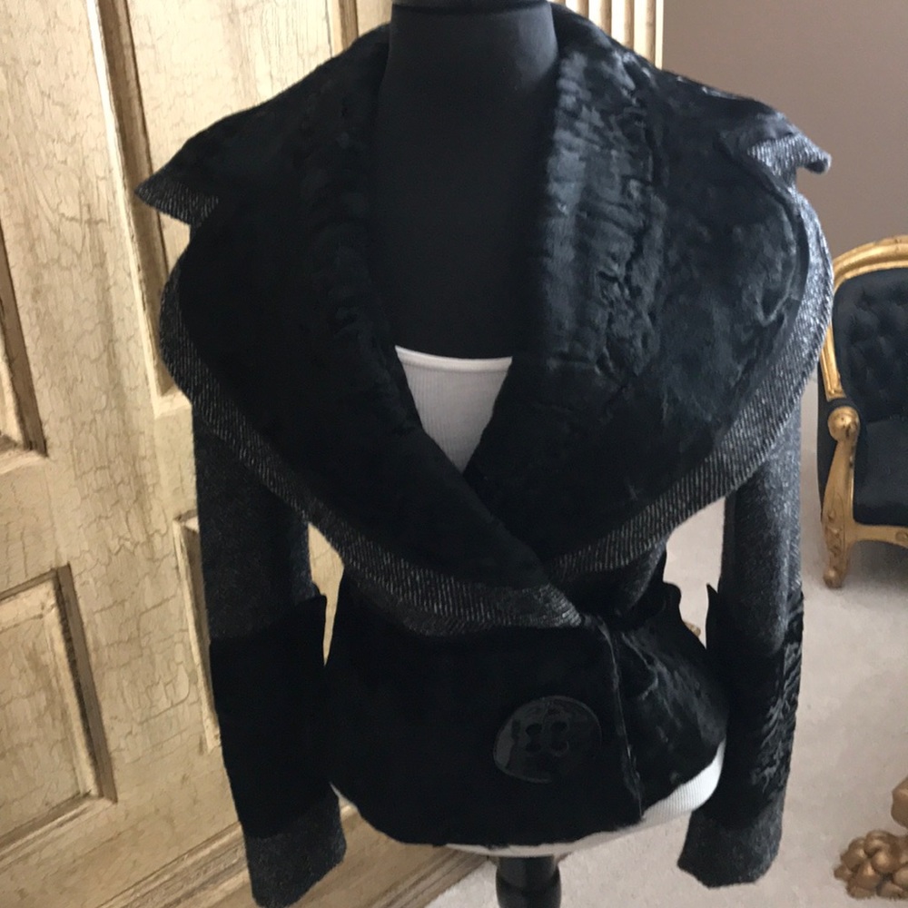 Dolce and Gabbana wool and lamb skin jacket